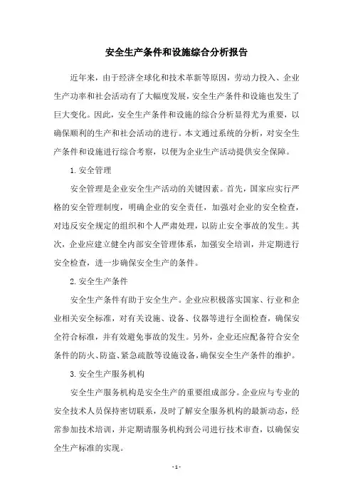 安全生产条件和设施综合分析报告