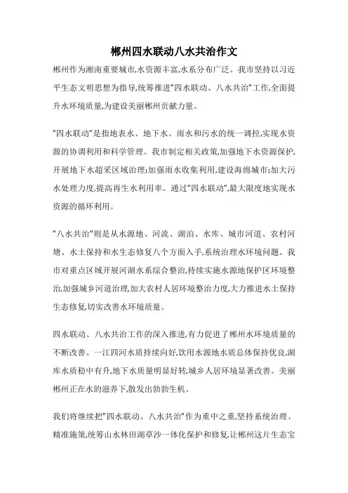 郴州四水联动八水共治作文