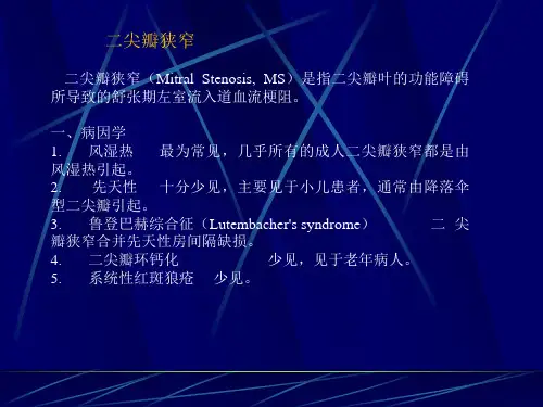 二尖瓣狭窄PPT课件
