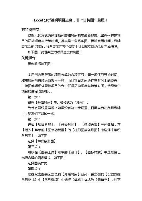 Excel分析透视项目进度，非“甘特图”莫属！