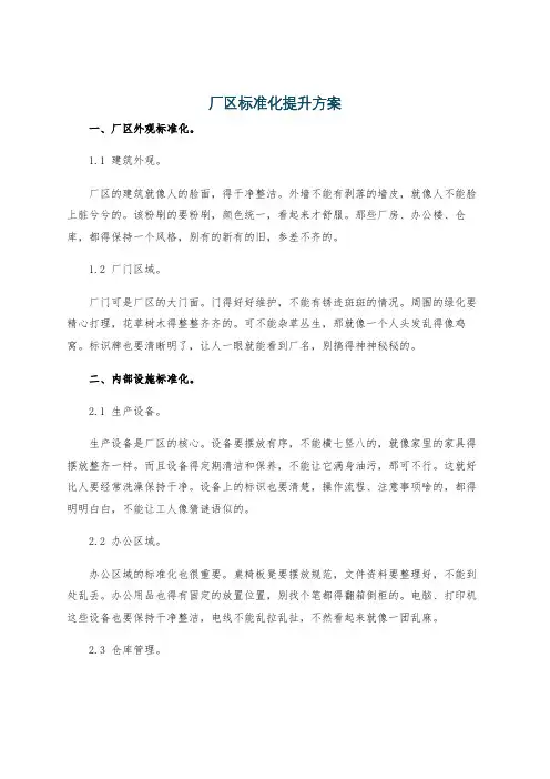 厂区标准化提升方案