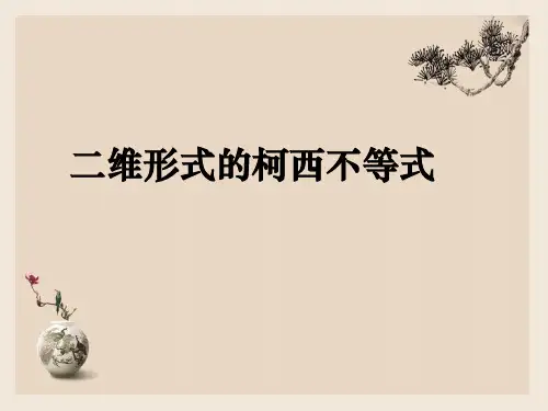人教A版数学选修4-5《二维形式的柯西不等式》 （共15张PPT）课件