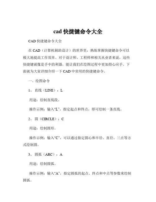 cad快捷键命令大全