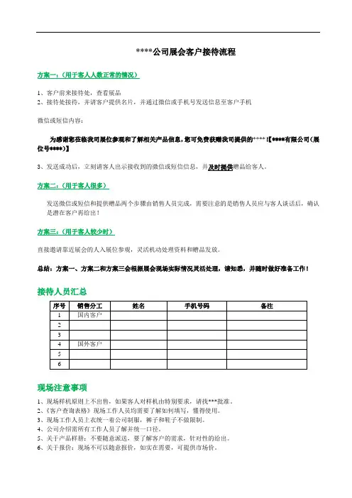 展会接待客人流程及注意事项说明