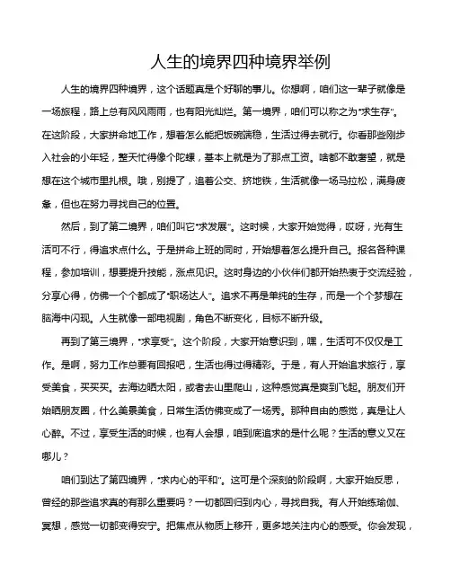 人生的境界四种境界举例