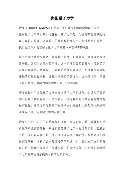 费曼 量子力学