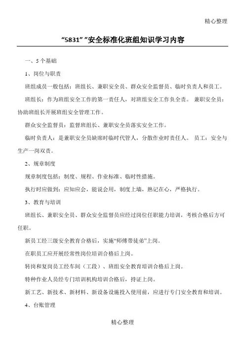 5831安全准则化班组知识