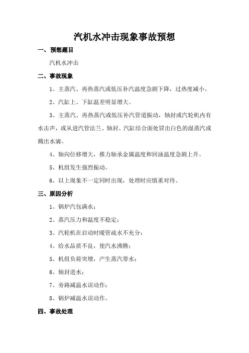 电厂事故预想10—汽机水冲击现象事故预想