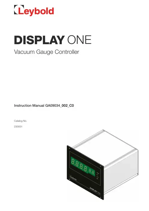 施耐德 DISPLAY ONE 真空压力表控制器使用手册说明书