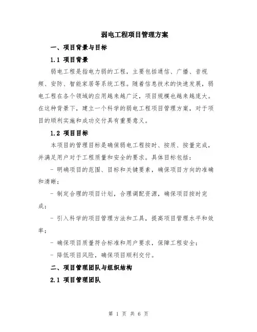 弱电工程项目管理方案