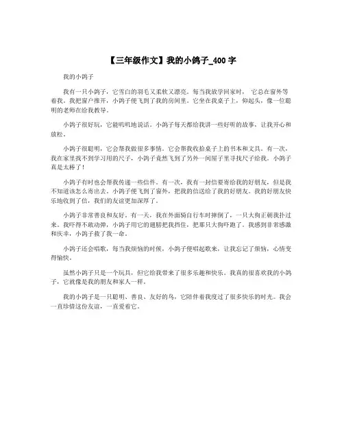 【三年级作文】我的小鸽子_400字