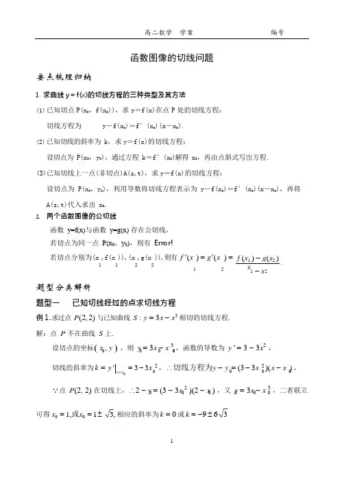 函数图像的切线问题(可编辑修改word版)