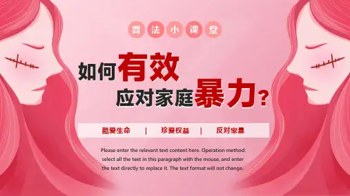 反对家庭暴力普法宣传教育PPT