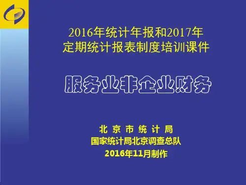 2016年统计年报和2017年定期统计报表制度培训课件