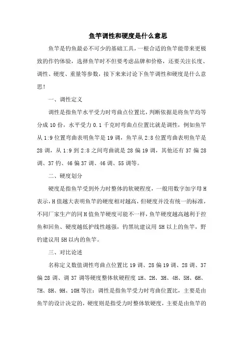 钓鱼技巧之钓具：鱼竿调性和硬度是什么意思