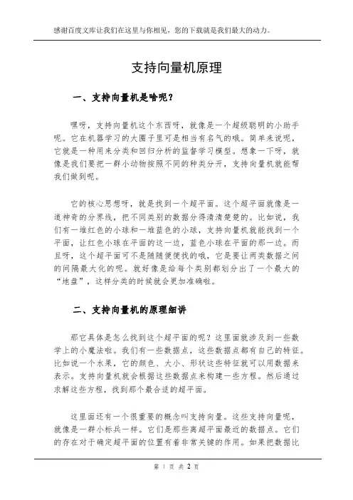 支持向量机 原理