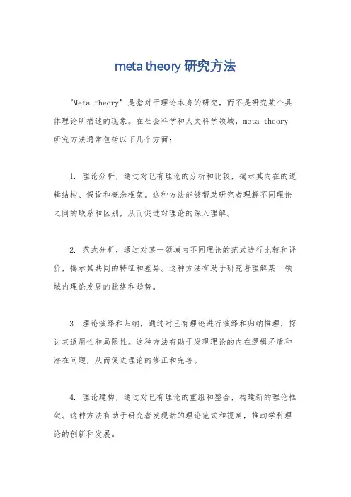 meta theory研究方法