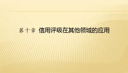 第十章  信用评级在其他领域的 《信用评级理论与实务》