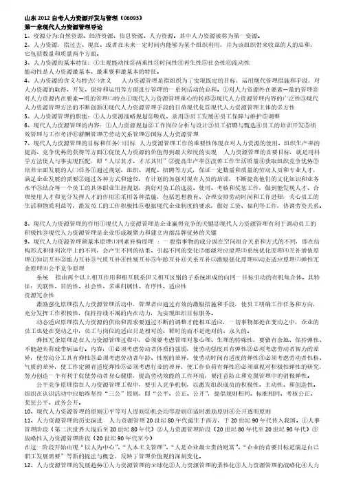 【免费下载】山东自考人力资源开发与管理06093