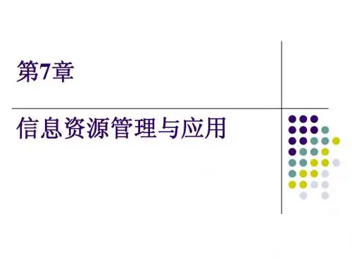 第7章 信息资源管理与应用