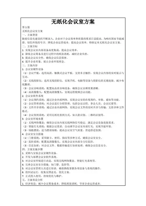 无纸化会议室方案