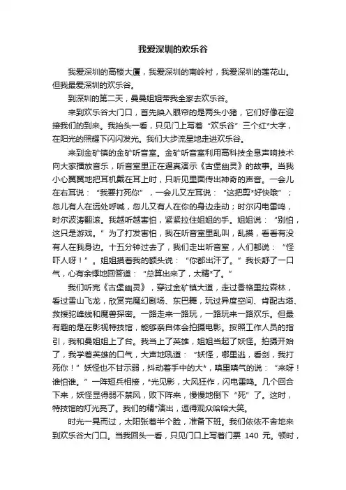 我爱深圳的欢乐谷