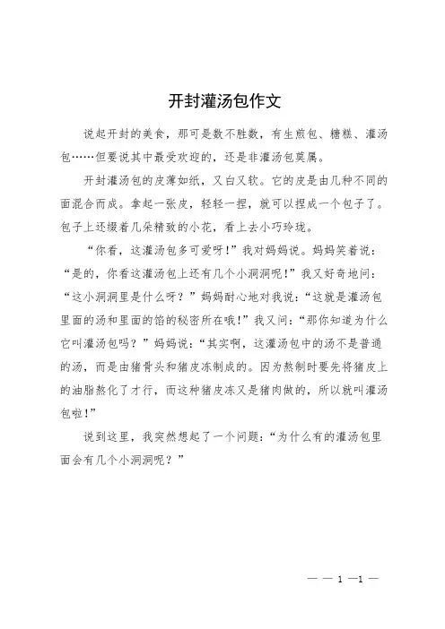 开封灌汤包作文