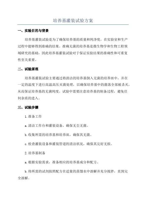 培养基灌装试验方案