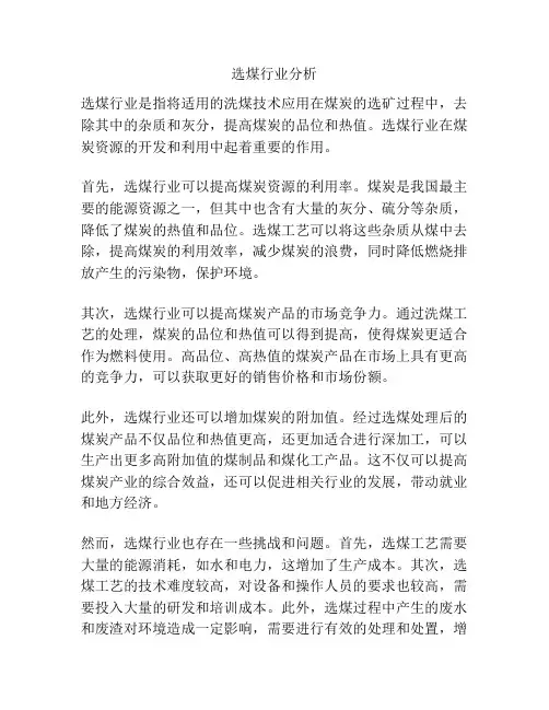 选煤行业分析