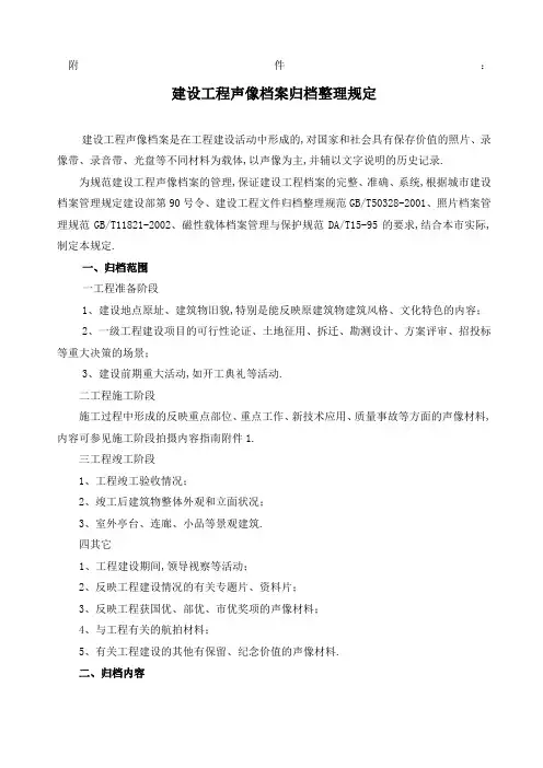 最好的建设工程声像档案归档规定