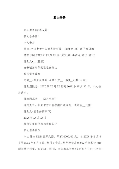 私人借条_精品文档