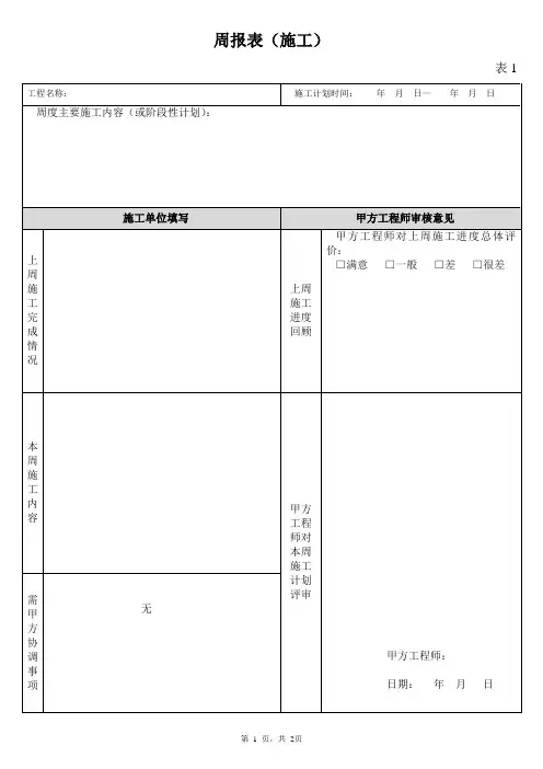 周报表(施工)
