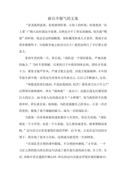 新兵不服气的文案