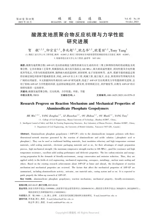 酸激发地质聚合物反应机理与力学性能研究进展