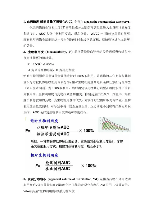 一期临床主要参数