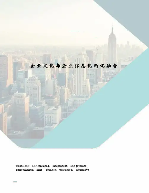 企业文化与企业信息化两化融合
