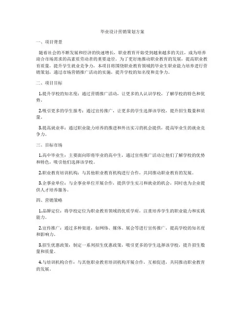毕业设计营销策划方案