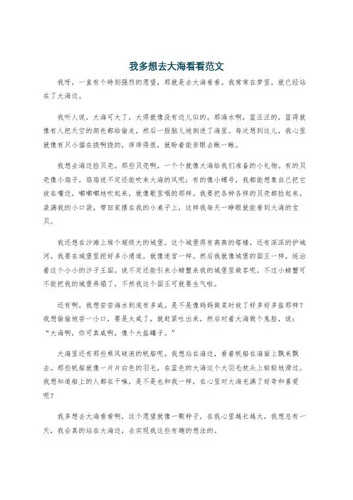 我多想去大海看看范文