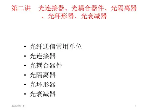 光连接器、光衰减器、光耦合器件、光隔离器知识讲解