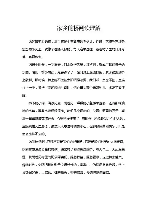 家乡的桥阅读理解