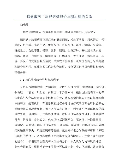 探索藏医“培根病机理论与糖尿病的关系