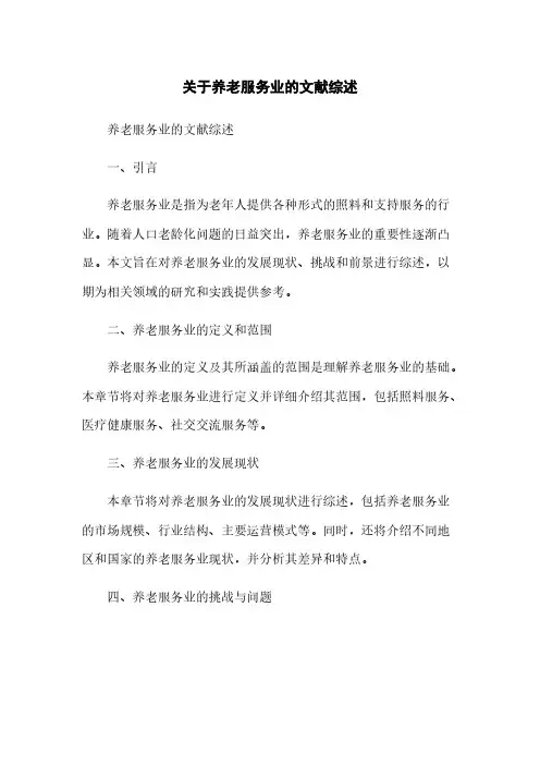 关于养老服务业的文献综述
