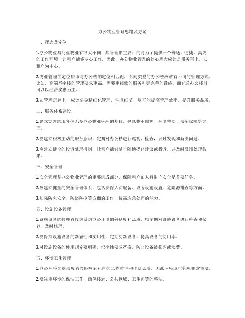 办公物业管理思路及方案