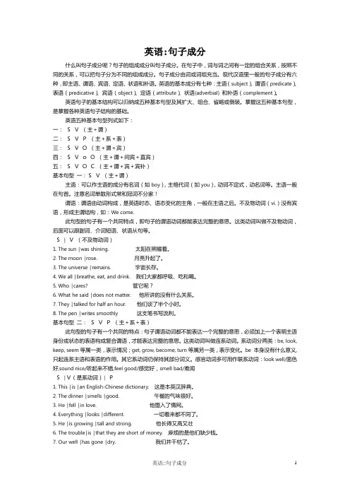 初中英语-句子成分-详解