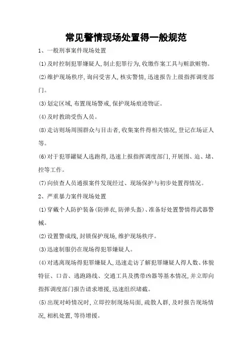 常见警情处置规范
