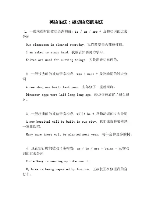 英语语法：被动语态的用法