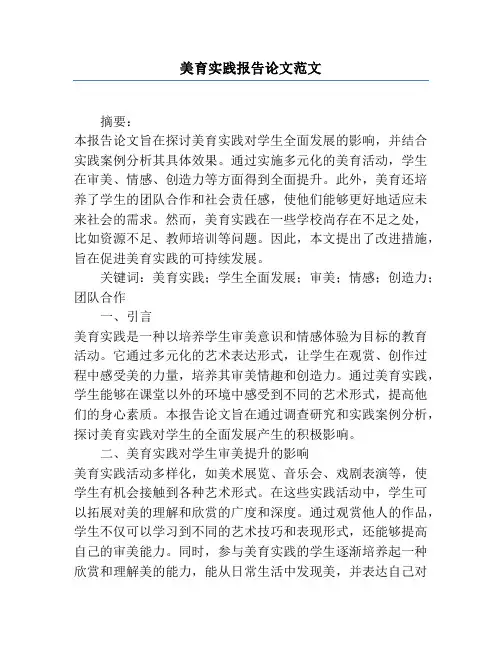美育实践报告论文范文