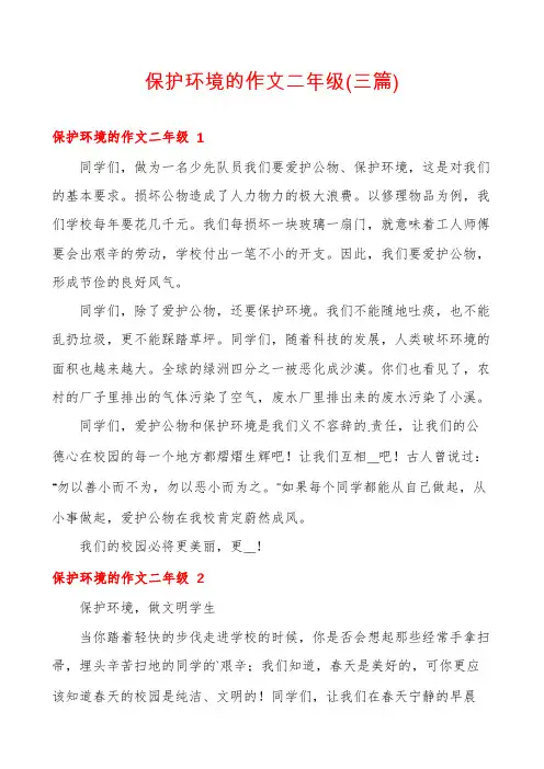 保护环境的作文二年级(三篇)