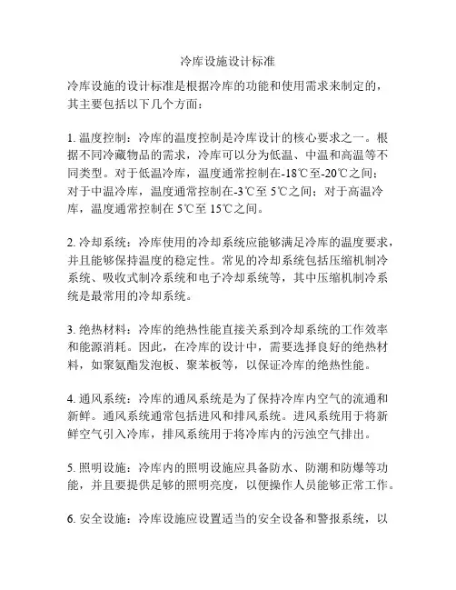 冷库设施设计标准