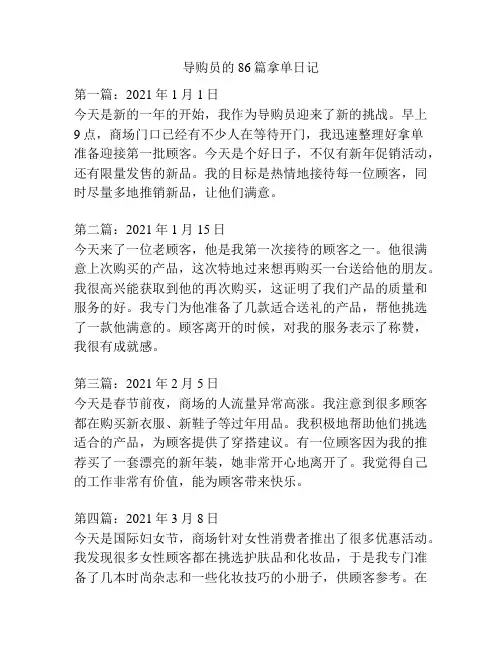 导购员的86篇拿单日记